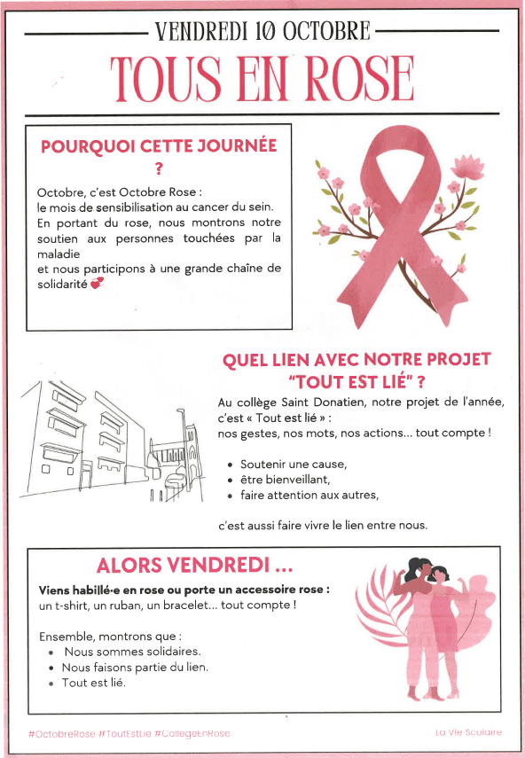 octobre rose - Ecole privée St Félix La Salle Nantes