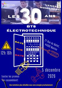 STD 30 ANS BTS Electrotechnique - Campus St Félix la Salle Nantes